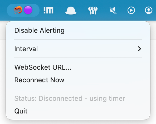 Posturecheck application in the MacOS menu bar